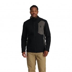 Black Spyder Bandit Full Zip Fleece Jacket | LPG-518920