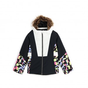 Black Spyder Girls Lola Insulated Jacket | OKU-853416