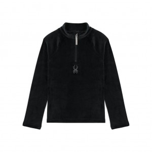 Black Spyder Girls Shimmer Bug Half Zip Fleece Jacket | XTR-120479