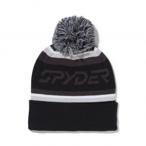 Black Spyder Icebox Pom Beanie | EOS-527918