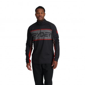 Black Spyder Paramount Half Zip T-Neck | ZGB-764902