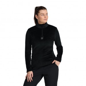 Black Spyder Shimmer Bug Half Zip T-Neck | KGW-273689