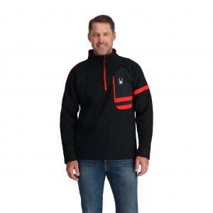 Black Spyder Wengen Bandit Half Zip Fleece Jacket | CNZ-752436