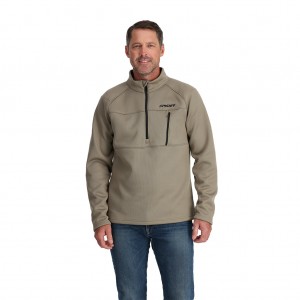 Desert Taupe Spyder Encore Half Zip Fleece Jacket | DIV-671489