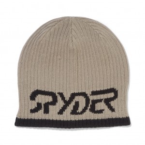 Desert Taupe Spyder Logo Beanie | LAM-047236