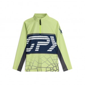 Lime Ice Spyder Boys Web Half Zip Fleece Jacket | ECQ-028397