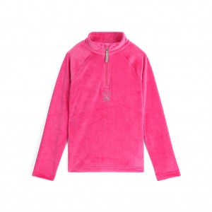 Pink Spyder Girls Shimmer Bug Half Zip Fleece Jacket | WQY-289405