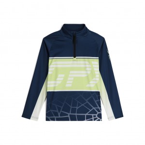 True Navy Spyder Boys Web Half Zip Fleece Jacket | NRL-528746