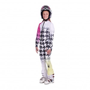 White Combo Spyder Girls Performance Gs Race Suit | XZU-142836