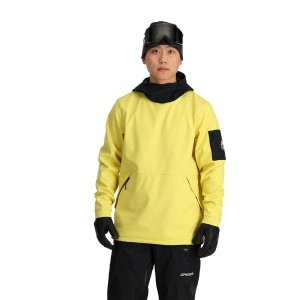 Yellow Spyder Unisex Softshell Riding Hoodie Shell Jacket | MUJ-701983