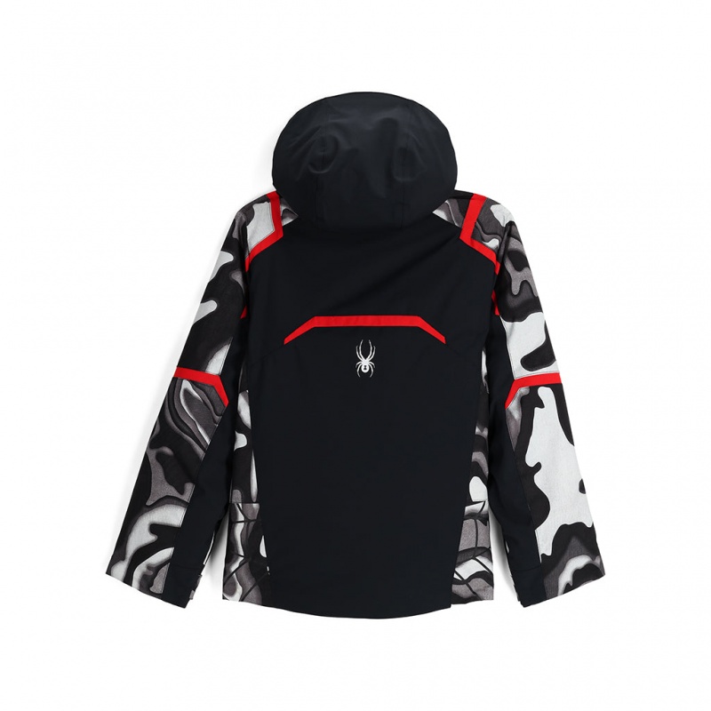 Black Combo Spyder Boys Challenger Insulated Jacket | PAJ-064971