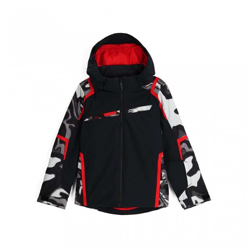 Black Combo Spyder Boys Challenger Insulated Jacket | PAJ-064971