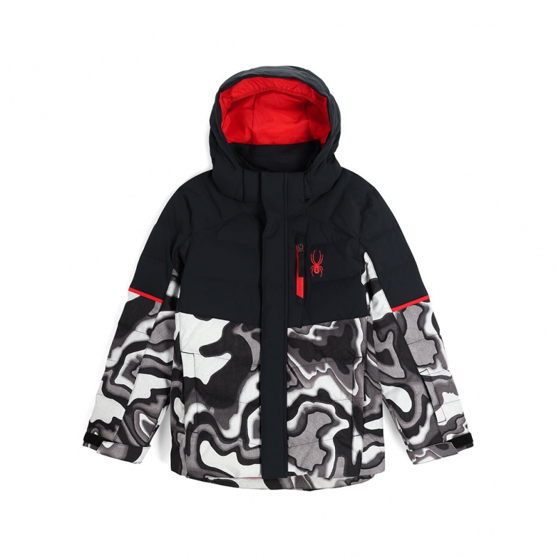 Black Combo Spyder Boys Impulse Synthetic Down Jacket | AIQ-594023