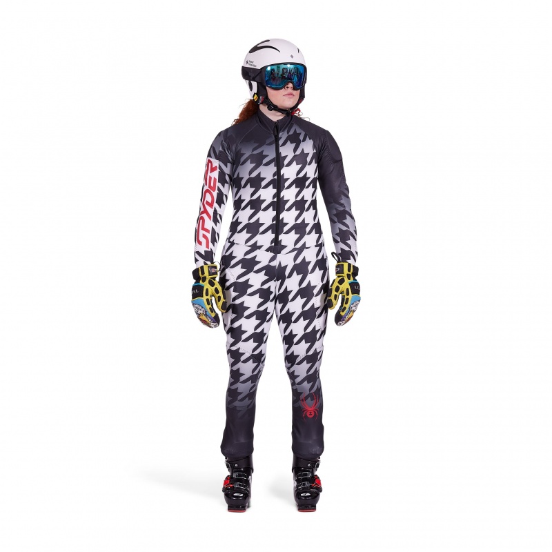 Black Combo Spyder Performance GS Race Suit | YKJ-258974