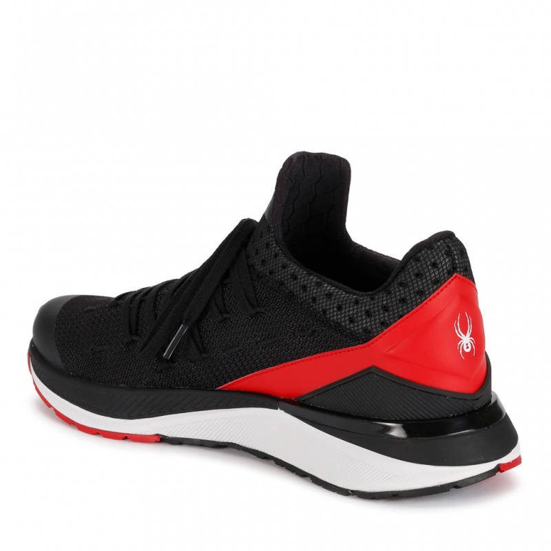 Black/ Fiery Red Spyder Tempo Sneakers | YAW-968204