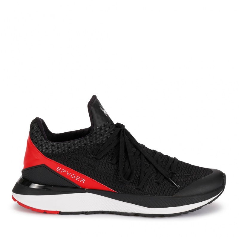 Black/ Fiery Red Spyder Tempo Sneakers | YAW-968204