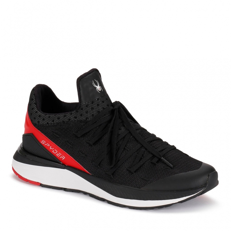 Black/ Fiery Red Spyder Tempo Sneakers | YAW-968204