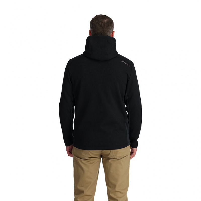 Black Spyder Bandit Hooded Fleece Jacket | KCA-621735