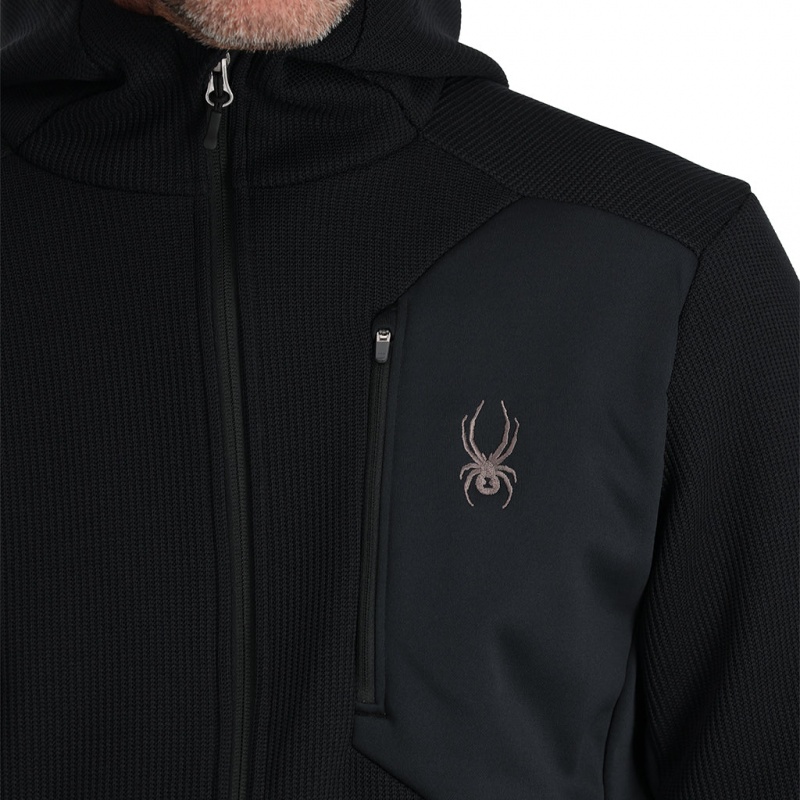 Black Spyder Bandit Hooded Fleece Jacket | KCA-621735