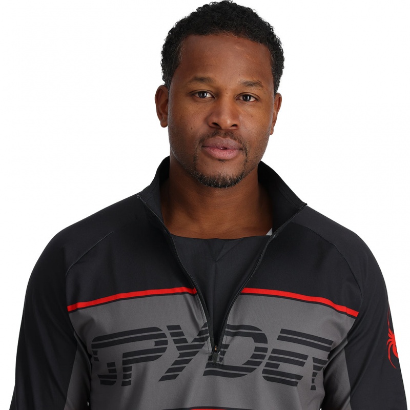 Black Spyder Paramount Half Zip T-Neck | ZGB-764902