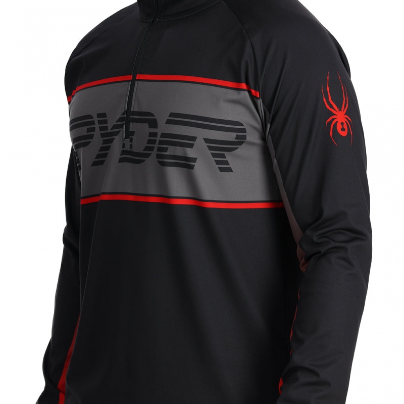 Black Spyder Paramount Half Zip T-Neck | ZGB-764902