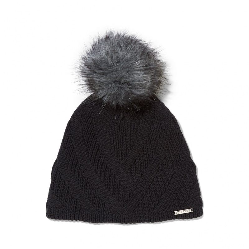 Black Spyder Royal Pom Beanie | SOK-620359