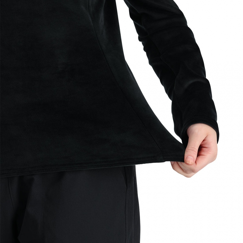 Black Spyder Shimmer Bug Half Zip T-Neck | KGW-273689