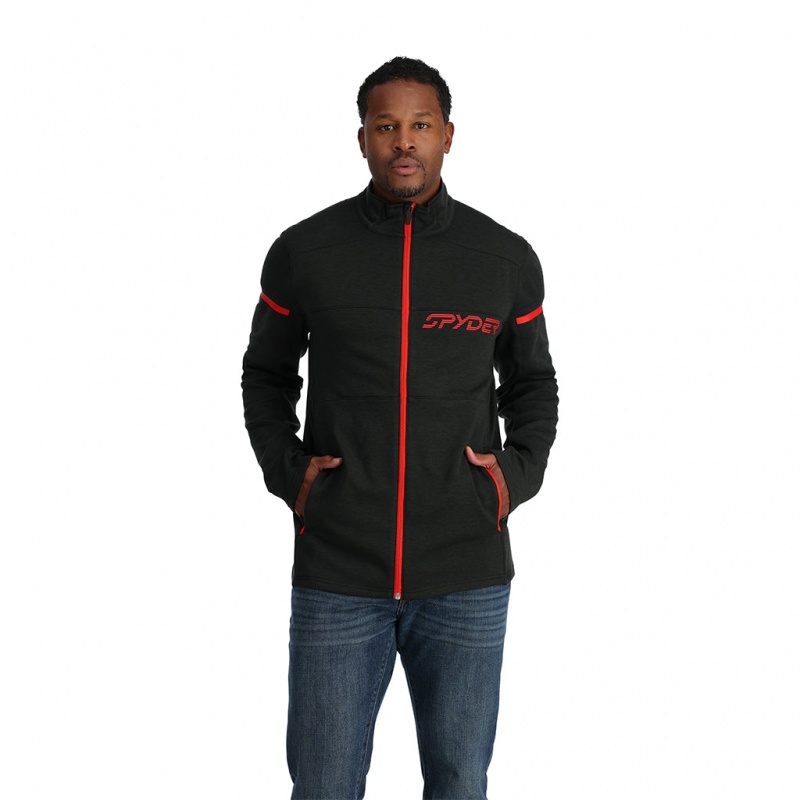 Black Spyder Speed Fleece Full Zip Fleece Jacket | NPL-963240