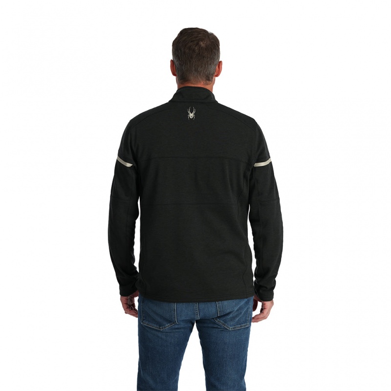 Black Spyder Speed Fleece Half Zip Fleece Jacket | WOR-631907