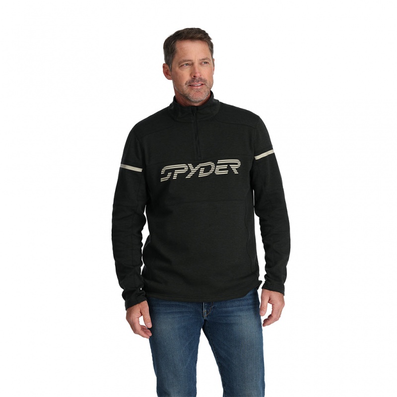 Black Spyder Speed Fleece Half Zip Fleece Jacket | WOR-631907