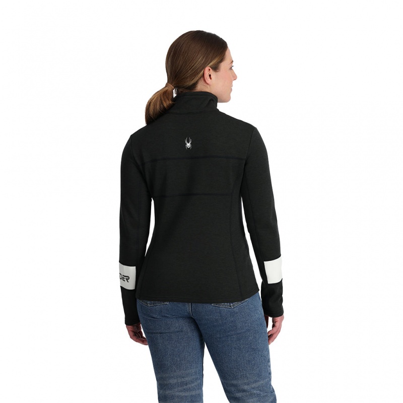 Black Spyder Speed Half Zip Fleece Jacket | MZQ-297165