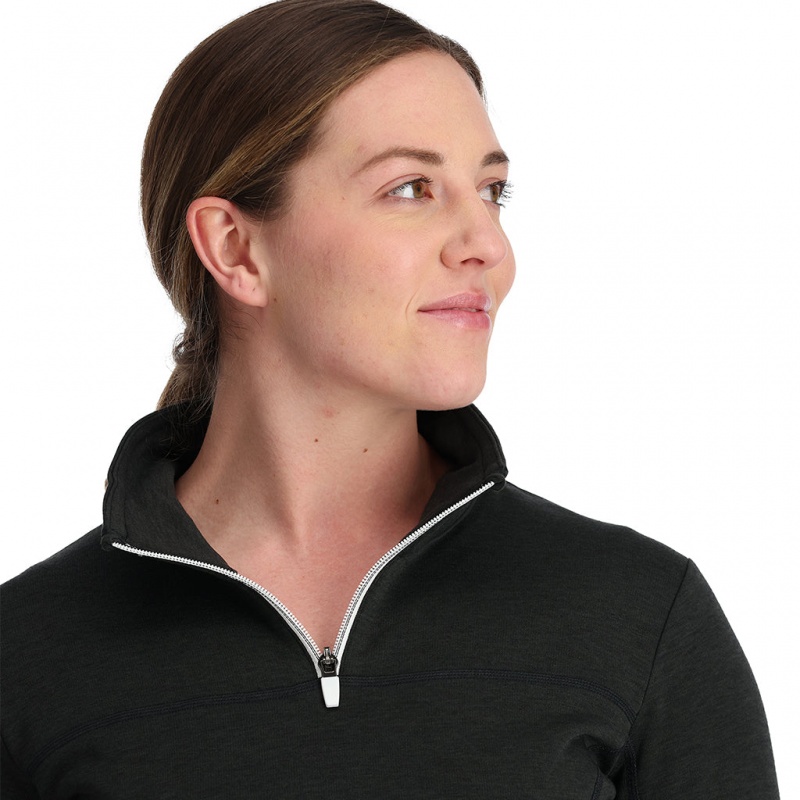 Black Spyder Speed Half Zip Fleece Jacket | MZQ-297165