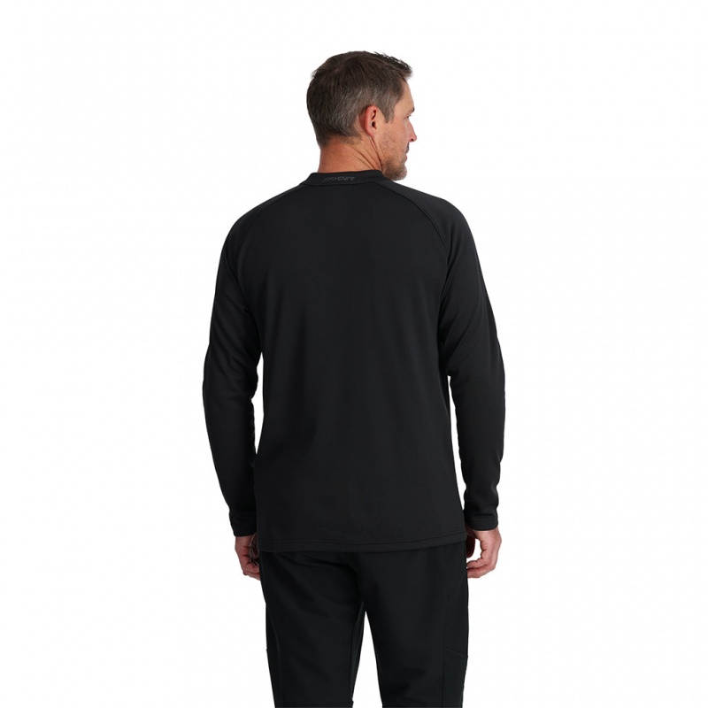 Black Spyder Turner Half Zip T-Neck | EQT-798364