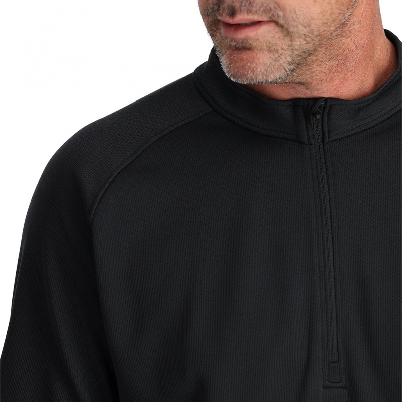 Black Spyder Turner Half Zip T-Neck | EQT-798364