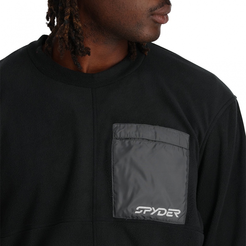 Black Spyder Unisex Lounge Crew Fleece Jacket | IET-234817