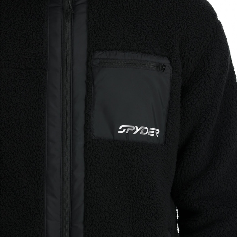 Black Spyder Unisex Sherman Full Zip Fleece Jacket | PWZ-395671