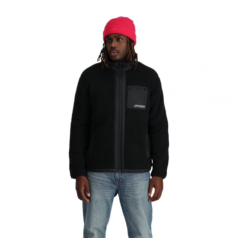 Black Spyder Unisex Sherman Full Zip Fleece Jacket | PWZ-395671