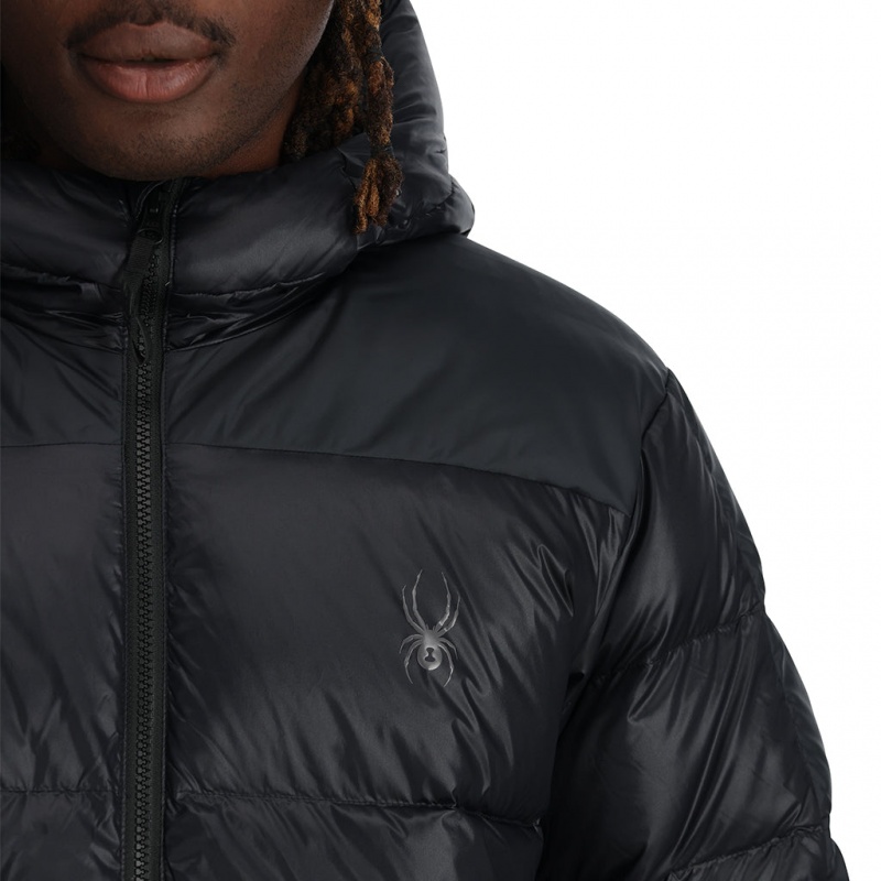 Black Spyder Unisex Windom Hooded Down Jacket | HUZ-829417