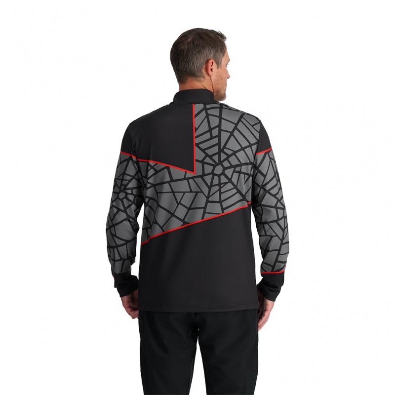 Black Spyder Vital Half Zip T-Neck | ZDJ-275409