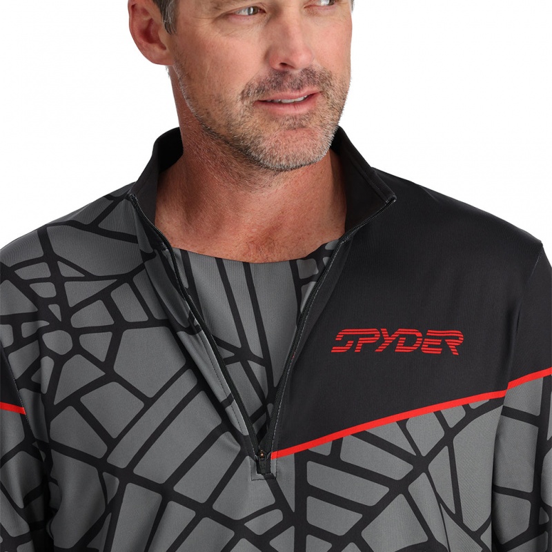 Black Spyder Vital Half Zip T-Neck | ZDJ-275409