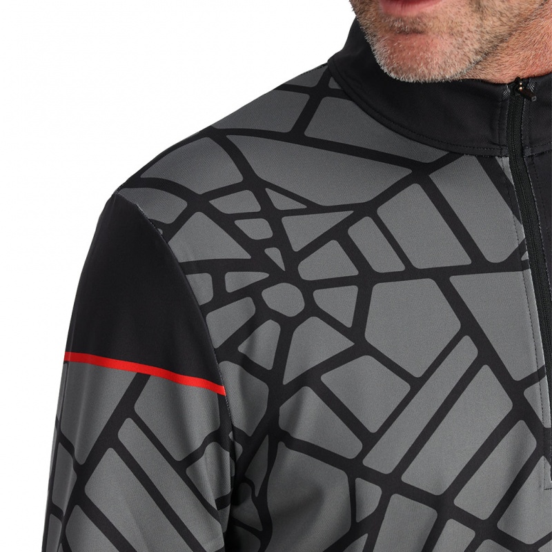 Black Spyder Vital Half Zip T-Neck | ZDJ-275409