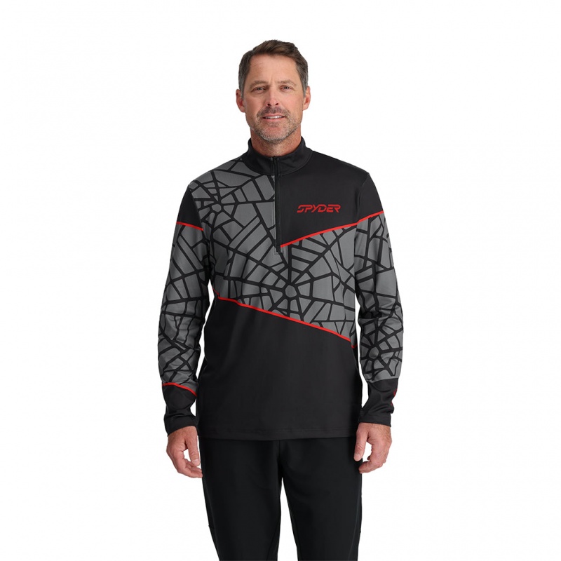 Black Spyder Vital Half Zip T-Neck | ZDJ-275409