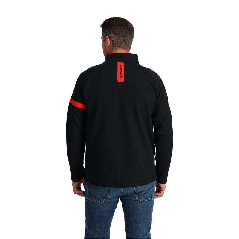 Black Spyder Wengen Bandit Half Zip Fleece Jacket | CNZ-752436