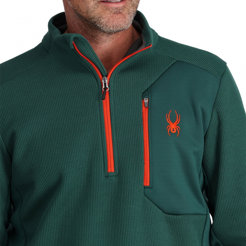 Cypress Green Spyder Bandit Half Zip Fleece Jacket | LTU-163540