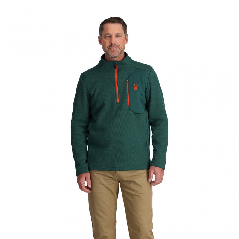 Cypress Green Spyder Bandit Half Zip Fleece Jacket | LTU-163540