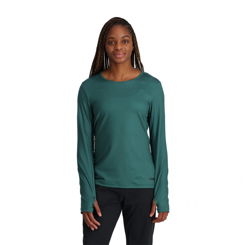 Cypress Green Spyder Lift Crew Baselayer Top | JBY-239417