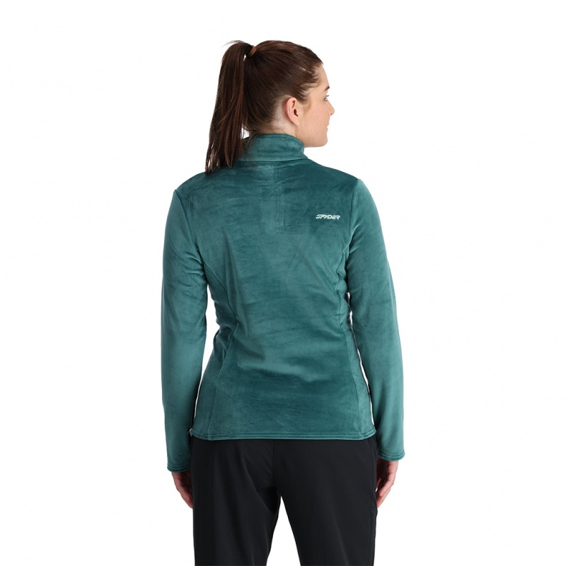 Cypress Green Spyder Shimmer Bug Half Zip T-Neck | FOW-910837