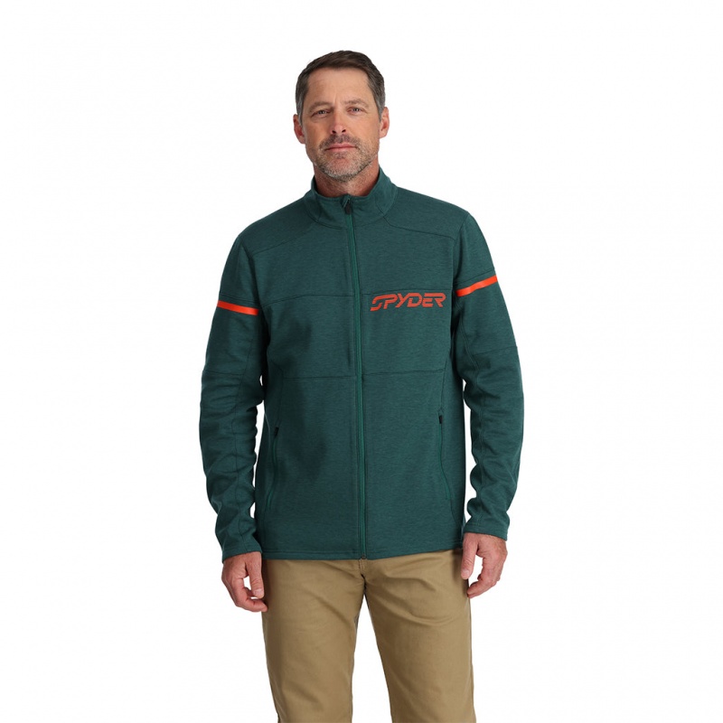 Cypress Green Spyder Speed Fleece Full Zip Fleece Jacket | PVN-027863