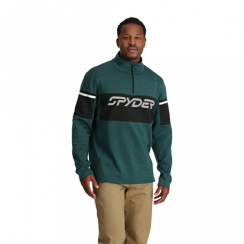 Cypress Green Spyder Speed Fleece Half Zip Fleece Jacket | NTF-072635