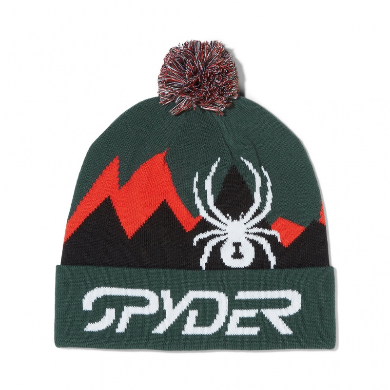 Cypress Green Spyder Zone Pom Beanie | XST-369258